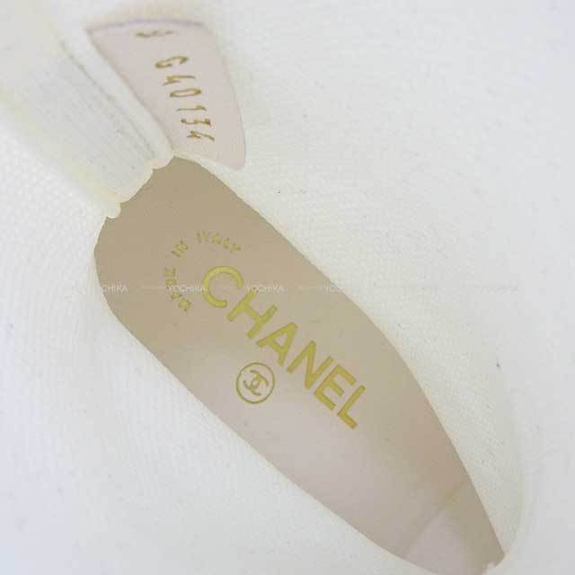 CHANEL シャネル ブーツ ショートブーツ ココマーク バイカラー ニット