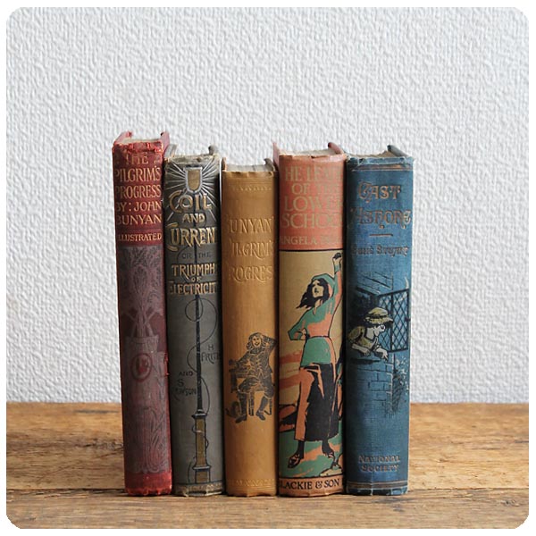 イギリス アンティークブック 5冊セット 古書 インテリア雑貨 洋書