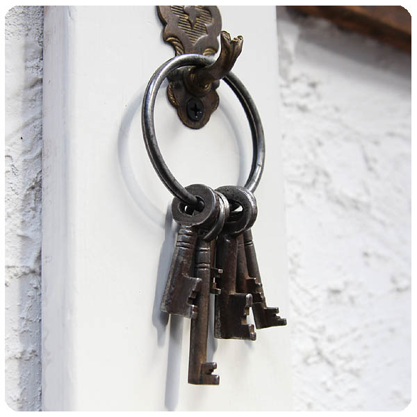 イギリス アンティーク キー束 6本 鍵束 インテリア雑貨 店舗什器 「味