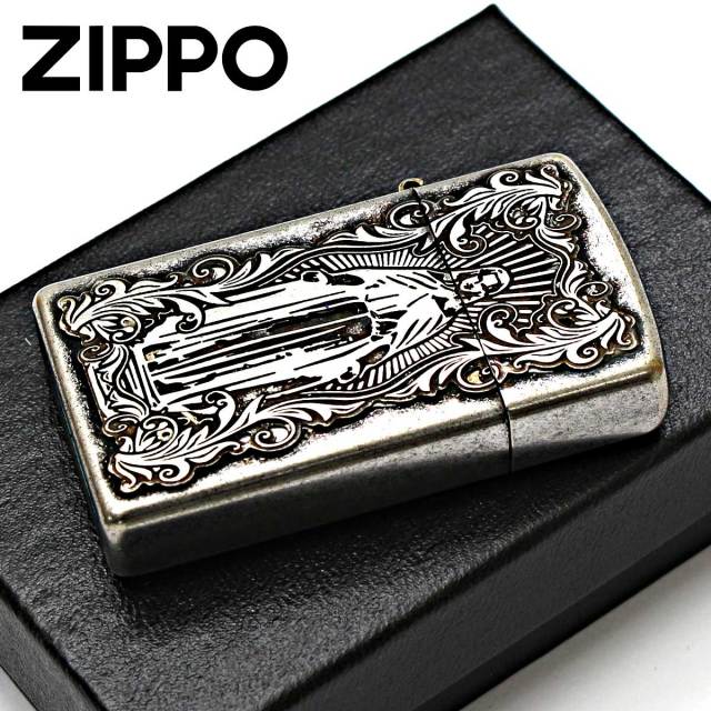 Zippo ジッポー アラベスク マリア スリム ディープエッチング 両面