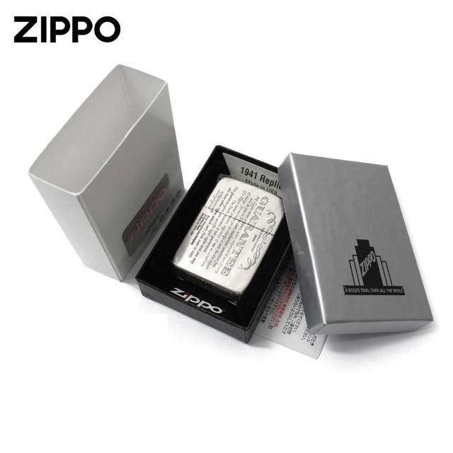 Zippo ジッポー 1941レプリカ ギャランティー柄 保証書 シルバー