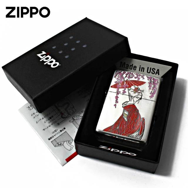 Zippo ジッポー 芸者 GEISHA 和柄 紅色 1201S899｜Zippo専門店