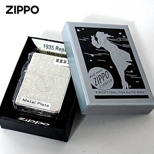 Zippo ジッポー 1935レプリカ ダマスク柄 シルバー DAMASK White