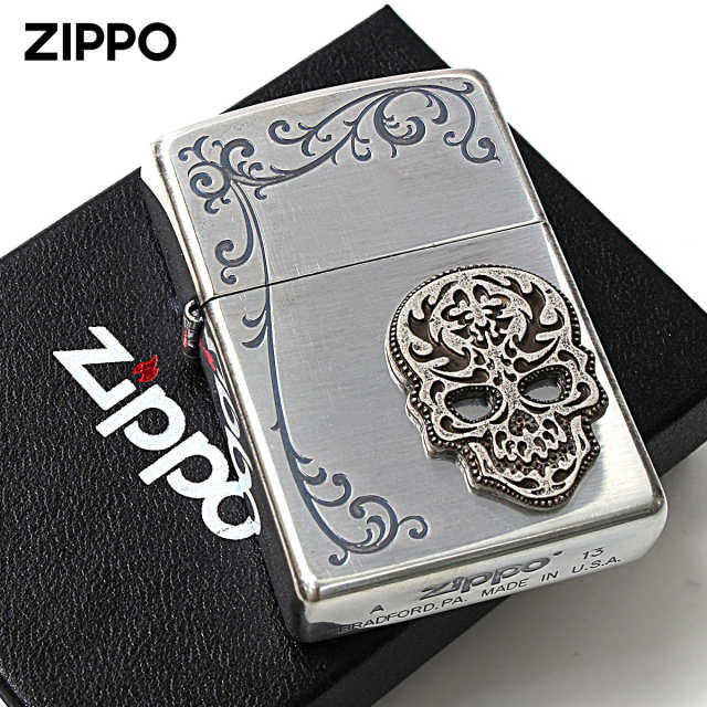 Zippo ジッポー スカル ドクロ 骸骨 アラベスク 唐草 シークレット