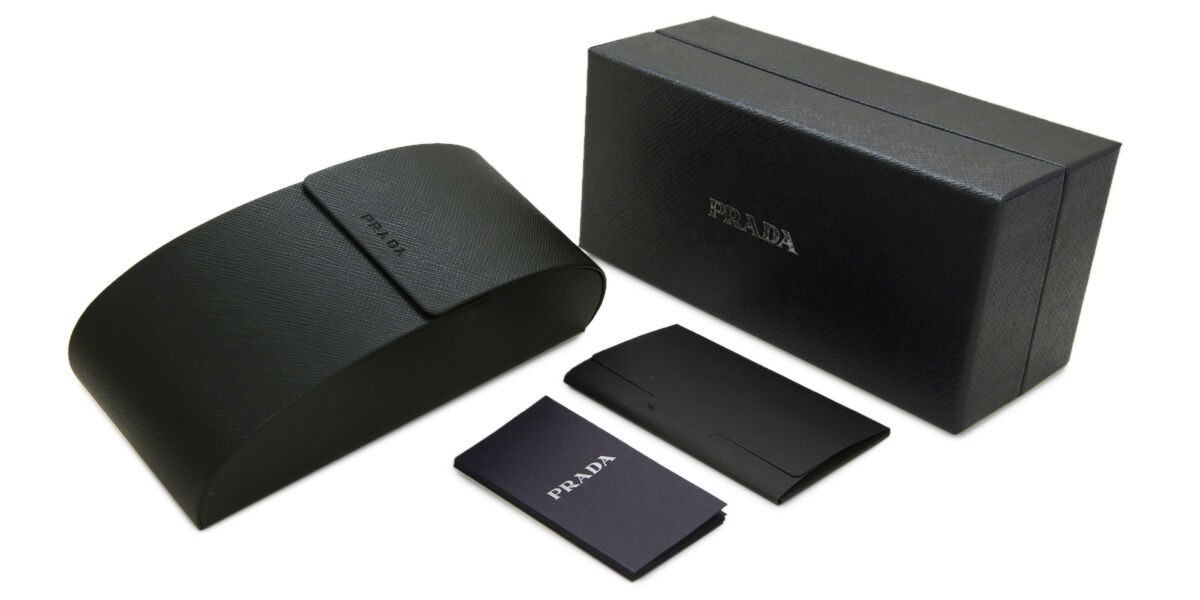 Prada PR 17WSF Symbole Asian Fit 1AB5S0 Rectangle Black Sunglasses