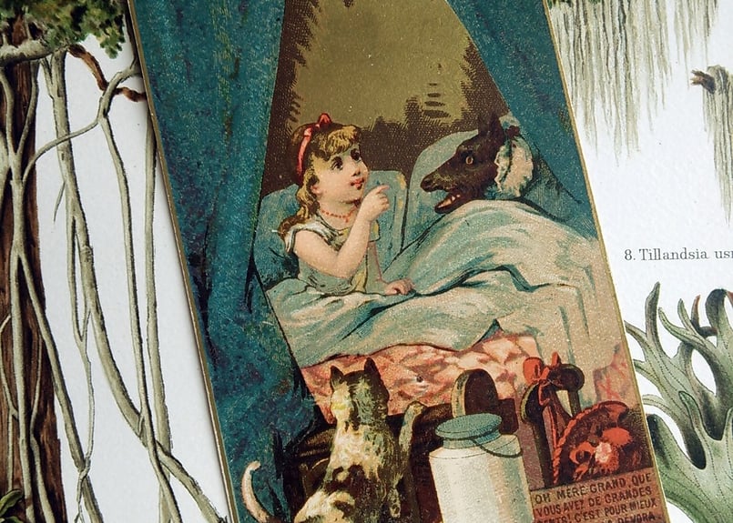 1884年フランス◇赤ずきん6種アンティーク・ビンテージカード