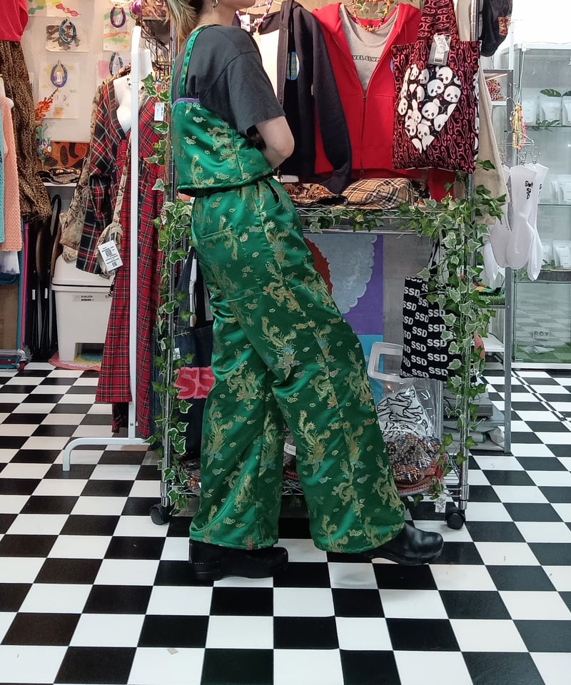 龍×鳳凰 チャイナセットアップ:グリーン | SWIVEL SLUM DIVE