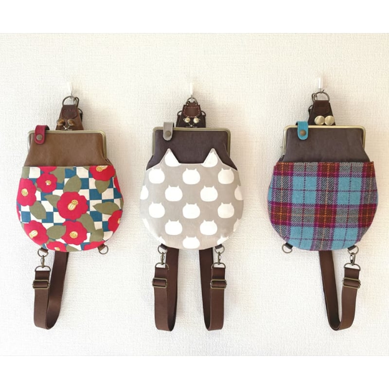 1月27日販売開始！【KT-2145-SET】スリム型がま口ボディバッグの型紙