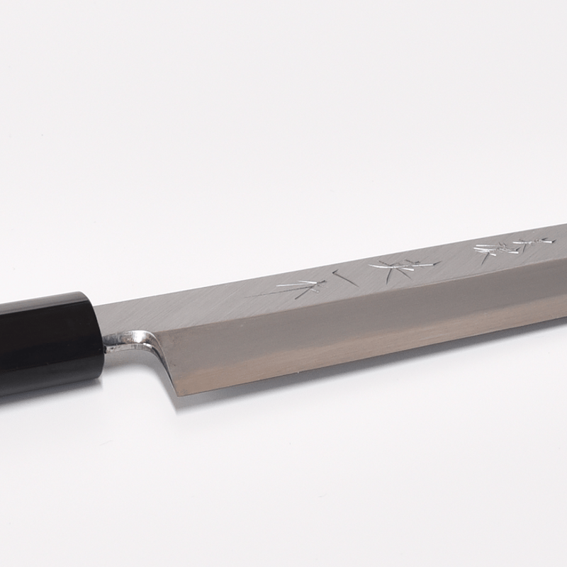 白紙柳刃包丁240mm 本霞研ぎ 水牛栗型（本職用） | マルサ研磨巧業