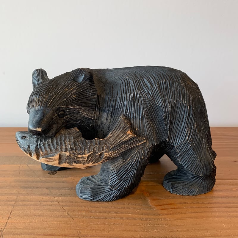 木彫り熊 鮭咥え熊 北海道 1 | MILMOUNTAIN STORE