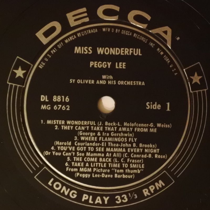 Peggy Lee with Sy Oliver And His Orchestra ‎– M