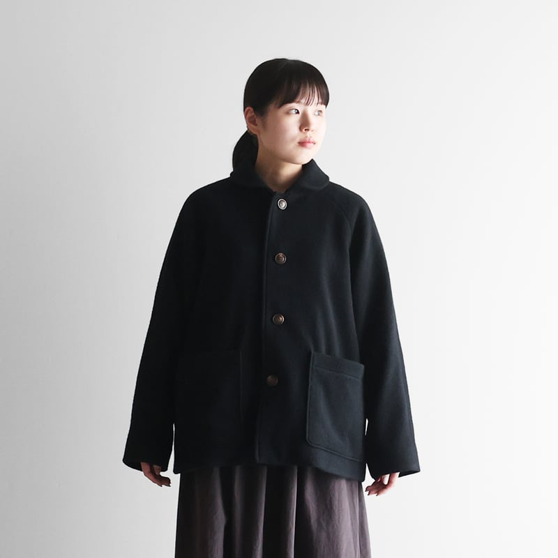 HUIS 遠州織物 ウールショートコート HUIS×尾州”縮絨ウールフランネル