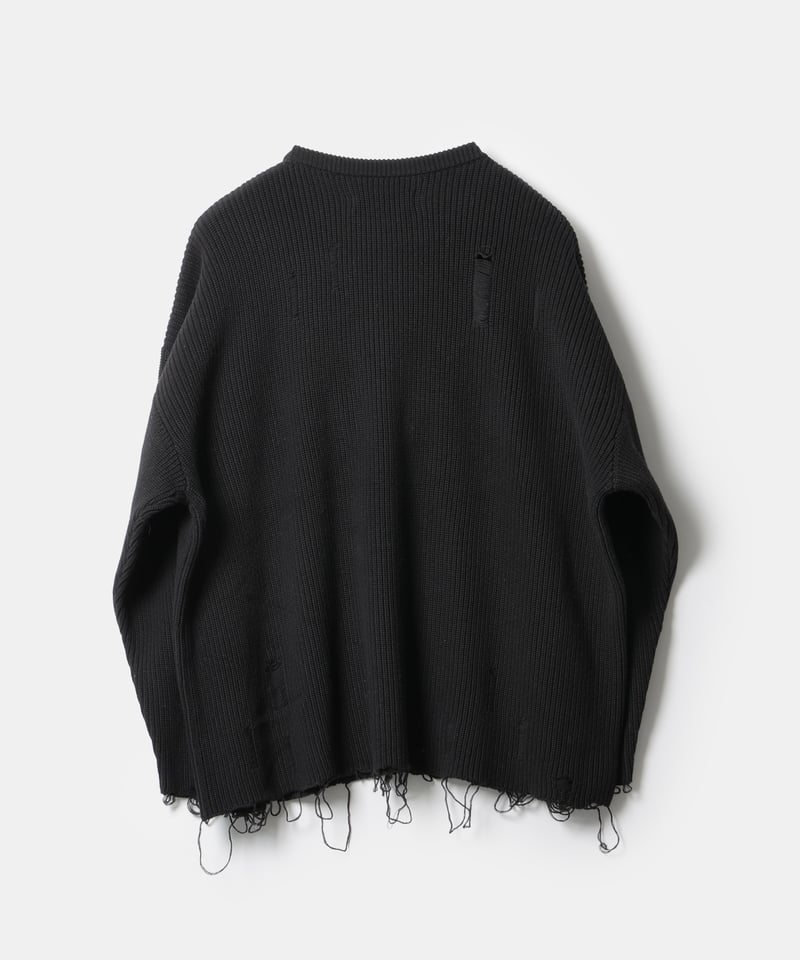 MB STANDARD ローゲージダメージニット | MB -there is a reaso