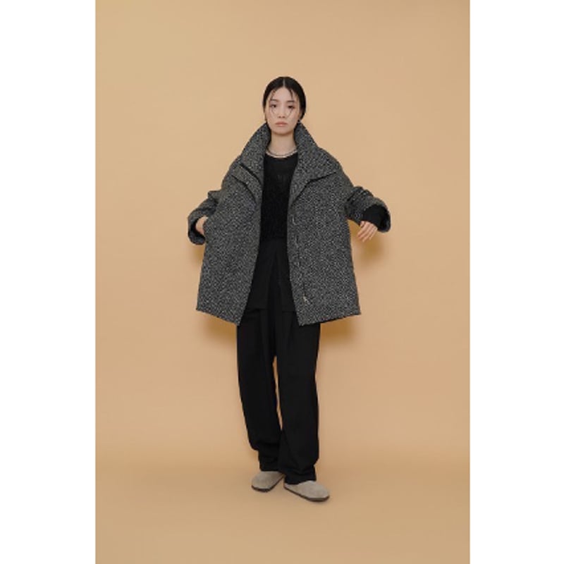 CYAN TOKYO】ヘリンボーンツイードハーフコート | selectshop kusukusu