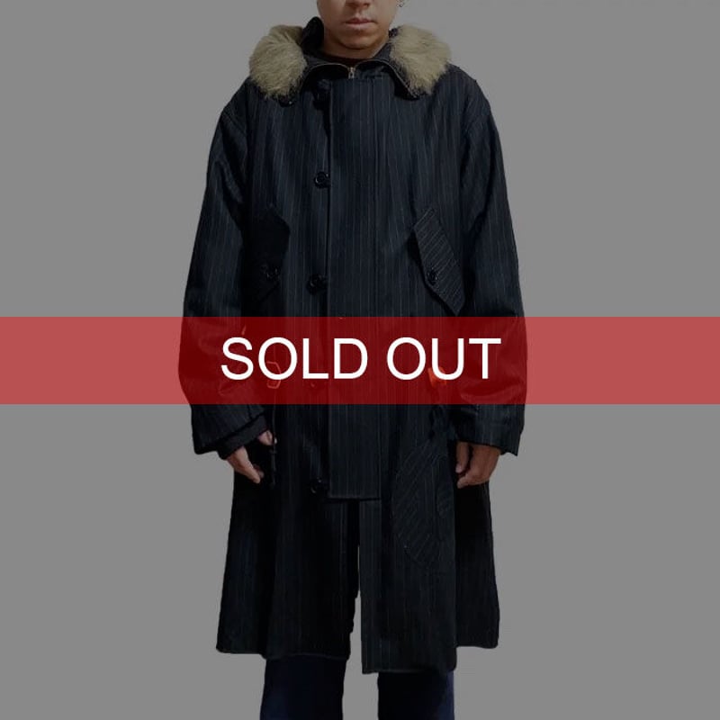 USED】90'S FAKE LONDON PINSTRIPE FISHTAIL PARKA