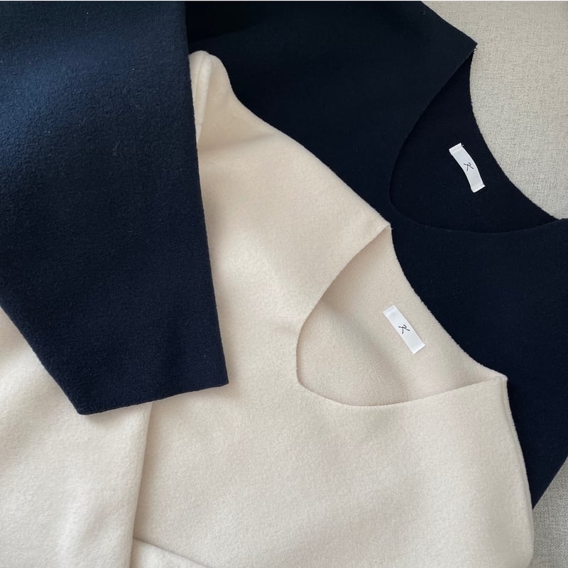 Fleece v-neck pullover(Navy) | K