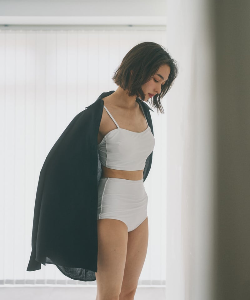 nh-swim-02460 バンドゥ スイムトップス ホワイト ブラック | L a v i