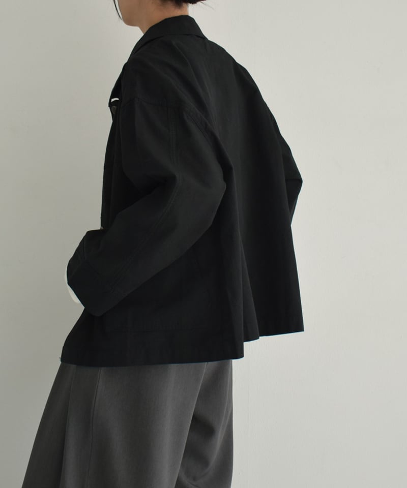 outer-02086 ステンカラー ショートコート ブラック | L a v i s h G