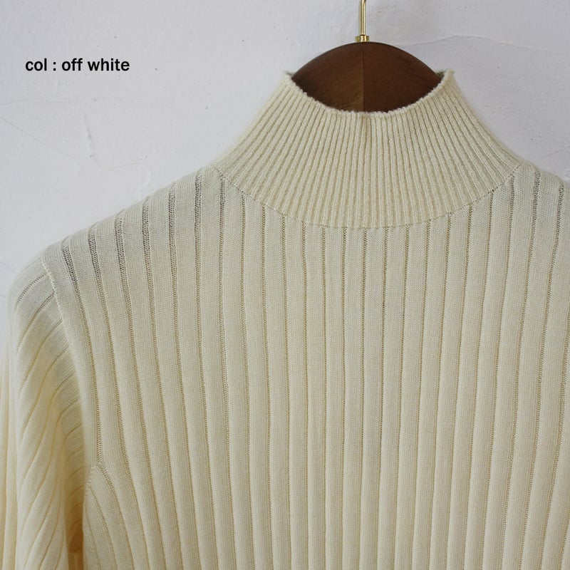 SUSURI ススリ ポエータハイネックセーター #black . dark navy . s