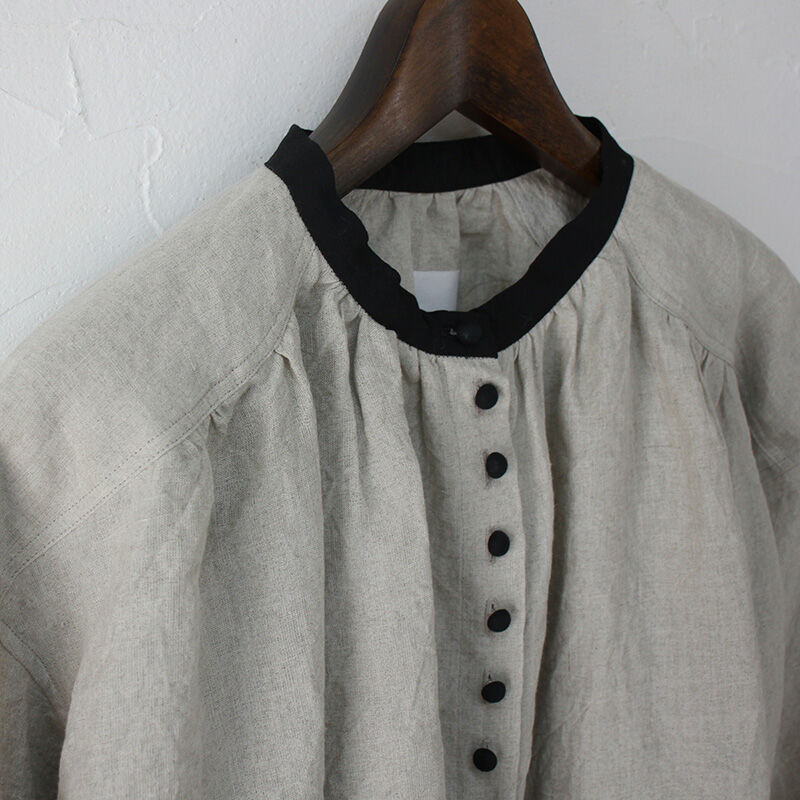 MAGALI マガリ ベルギーリネン・アンティーク・ブラウス #ナチュラル