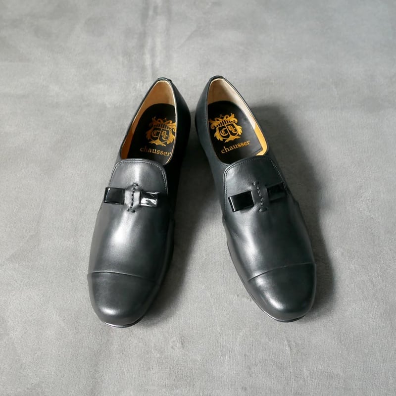 chausser｜ショセ｜スリッポン キャップトゥ シューズ｜C-2202｜BLACK