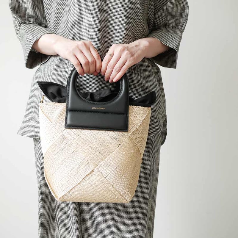 VIOLAd'ORO｜ヴィオラドーロ ｜アバカメッシュ 2WAYバケットバッグ｜V