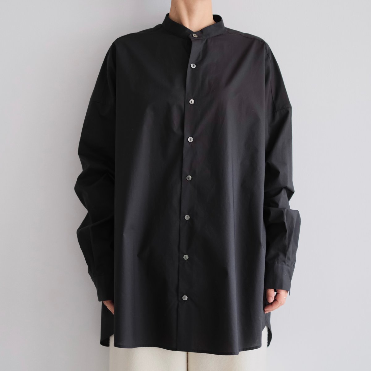 Yoli / Band collar shirt（Lady's,Men's/Black） |