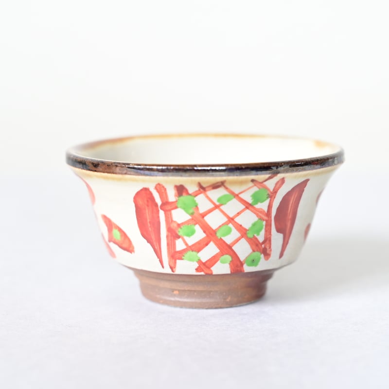 沖縄の器・やちむん・壺屋焼】 國場陶芸 赤絵 ぐい呑み a | 沖縄の
