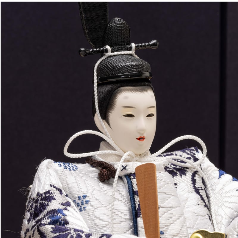 京十一番親王飾り「唐織袋帯：草木染色菊花文錦」 | 桂雛／小佐畑人形店