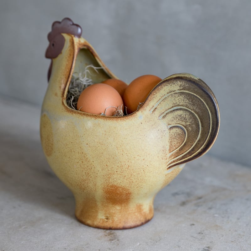 リサ・ラーソン×かしわ窯】にわとりのエッグカップ（大） ＜ヘリテージ