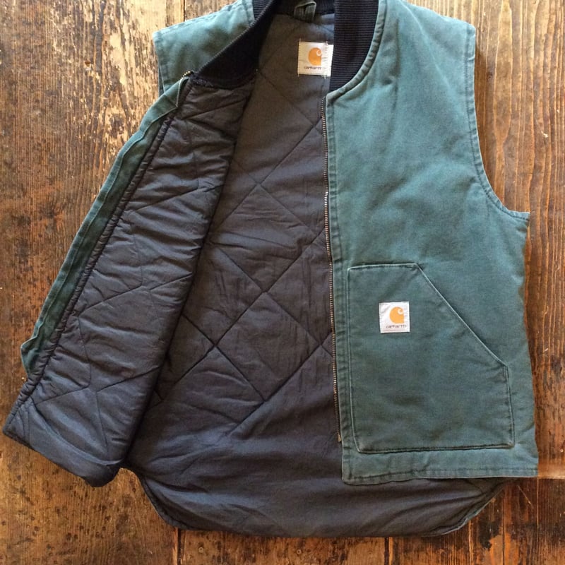 USED] Carhartt ダック地 ベスト ブルーグリーン色 | garden730