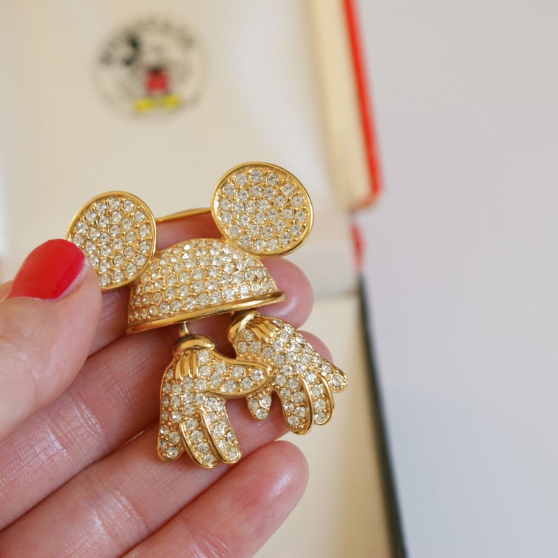 NAPIERネイピア DISNEY ディズニー ミッキー ラインストーン ブローチ