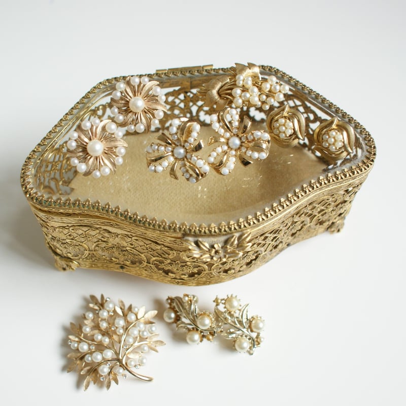 TRIFARIトリファリ ツリー パール ラインストーン ブローチ