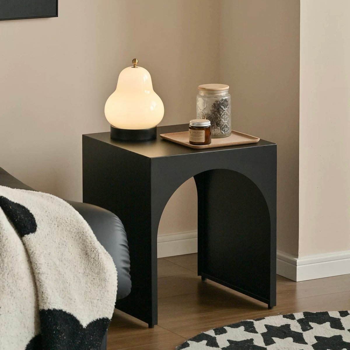 アーチ オープン アイアン サイドテーブル 全3色 収納 | 70PARK