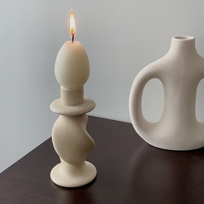 セラミック ツイスト キャンドルホルダー 全2色 | 70PARK