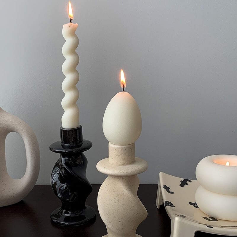 セラミック ツイスト キャンドルホルダー 全2色 | 70PARK