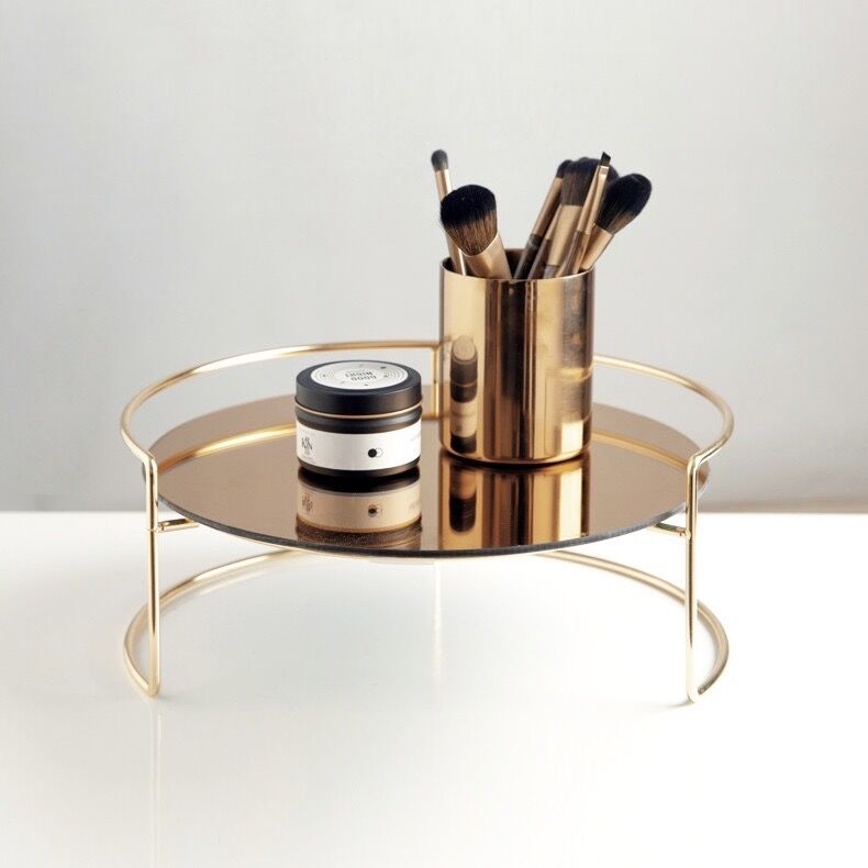 ゴールドフレーム ミラー トレイ 2点セット コスメ 収納 | 70PARK