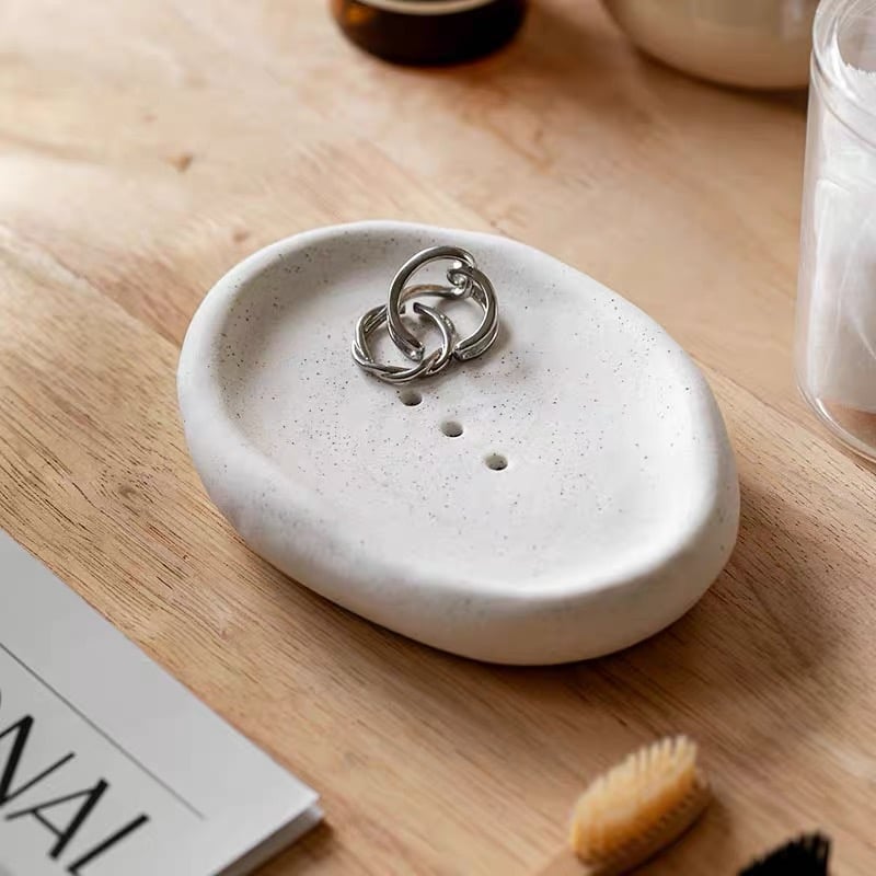 ぽってり セラミック ソープディッシュ 全3色 石鹸置き トレイ | 70PARK