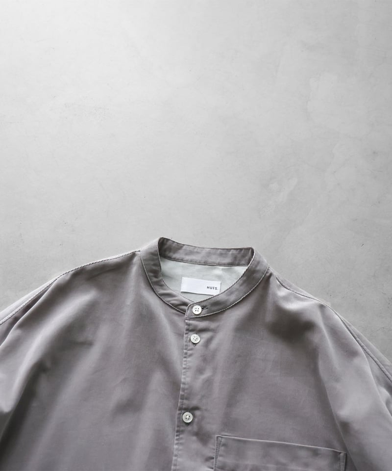 HUIS | みじんコールバンドカラーオーバーシャツ（アッシュグレー