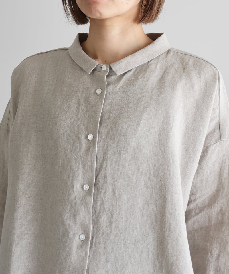 HUIS |オールドレピアリネンワイドブラウス（きなり）【レディス】U102