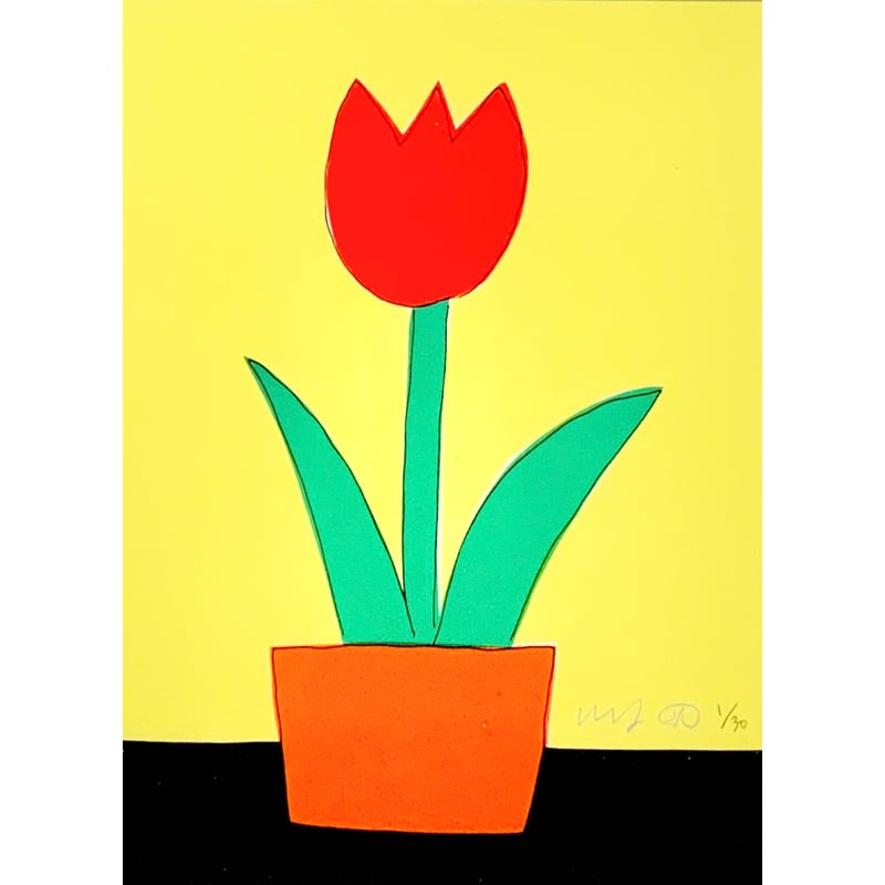 安西水丸「チューリップ（黄色） S（2024）」mizumaru anzai | SPACE