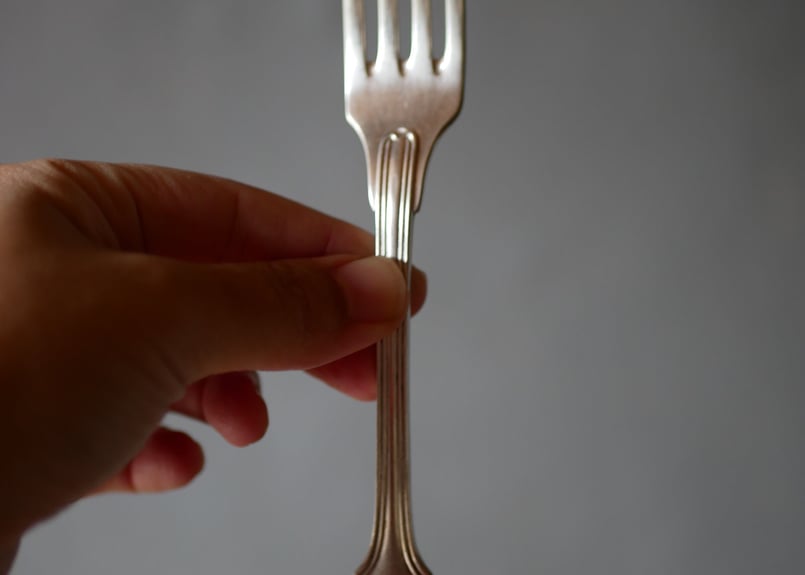 モノグラム入り デザートフォーク CHRISTOFLE クリストフル シルバー