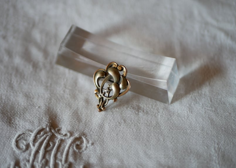 FIX 宿り木 ヤドリギ フランスアンティーク アンティークブローチ