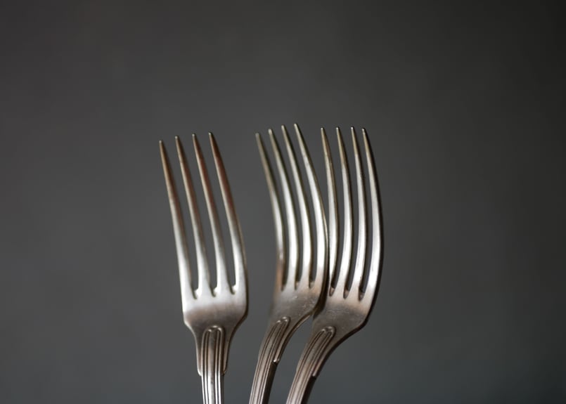 モノグラム入り デザートフォーク CHRISTOFLE クリストフル シルバー