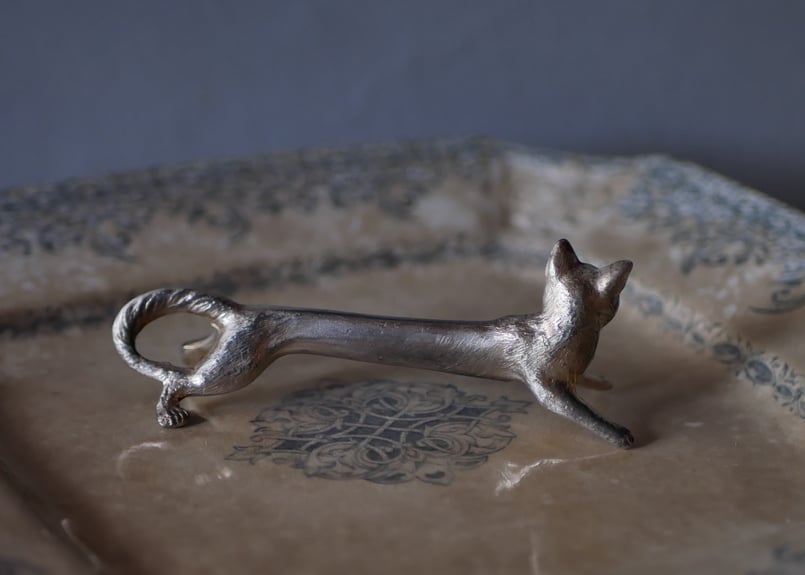 ネコ カトラリーレスト フランスアンティーク ブロカントのある暮らし