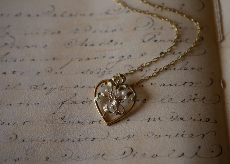 FIX アールヌーヴォー 宿り木 フランスアンティーク ネックレス