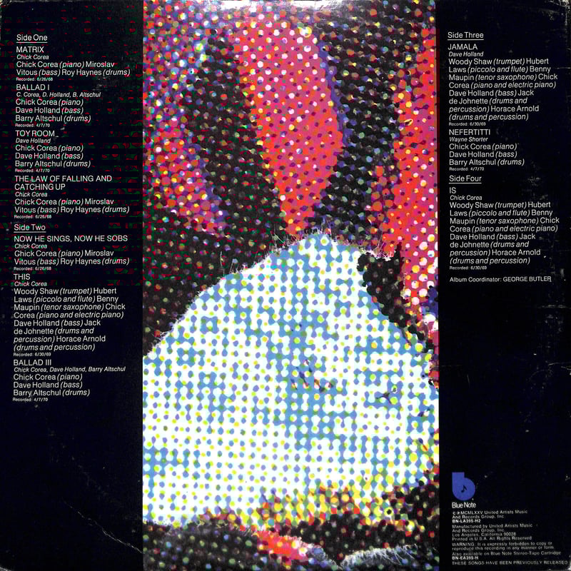 チック・コリア / Chick Corea [※輸入盤,生産国:US,品番:BN-LA395-