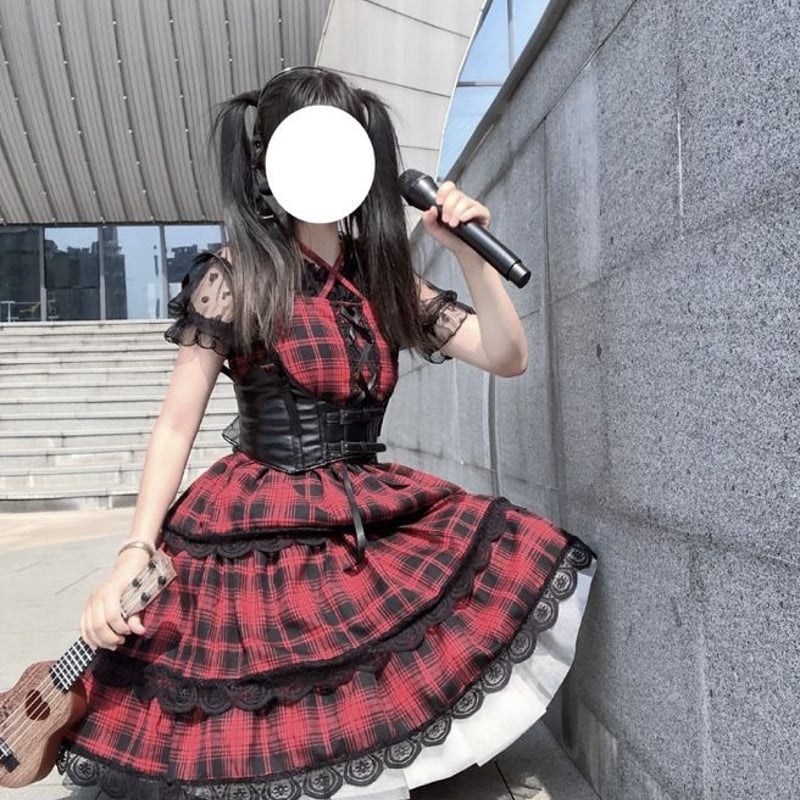 玲様着用】アイドル風赤チェックワンピース | Fancy ☆World