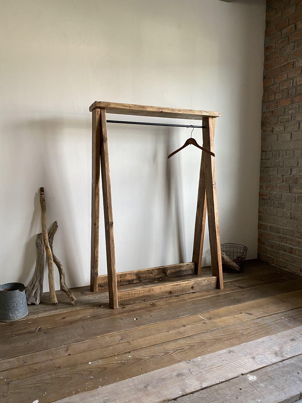 数量限定 MHA 古材 ハンガーラック シンプル 木製 クロージングラック