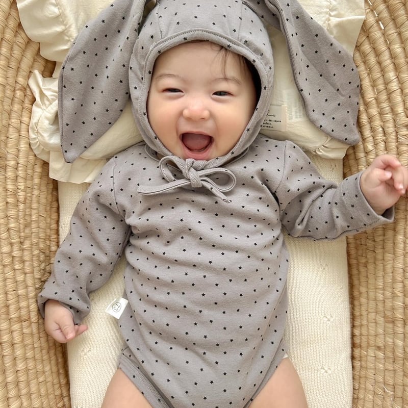 mabli ロンパース ボンネット セット 18m MABLI 小人ロンパース